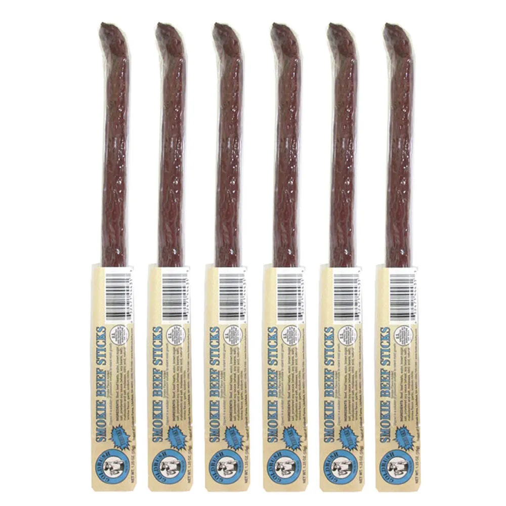 6 pcs Beef Jerky Sticks Teriyaki Bag Camping Hiking Hunting Trails Snack 1 YR