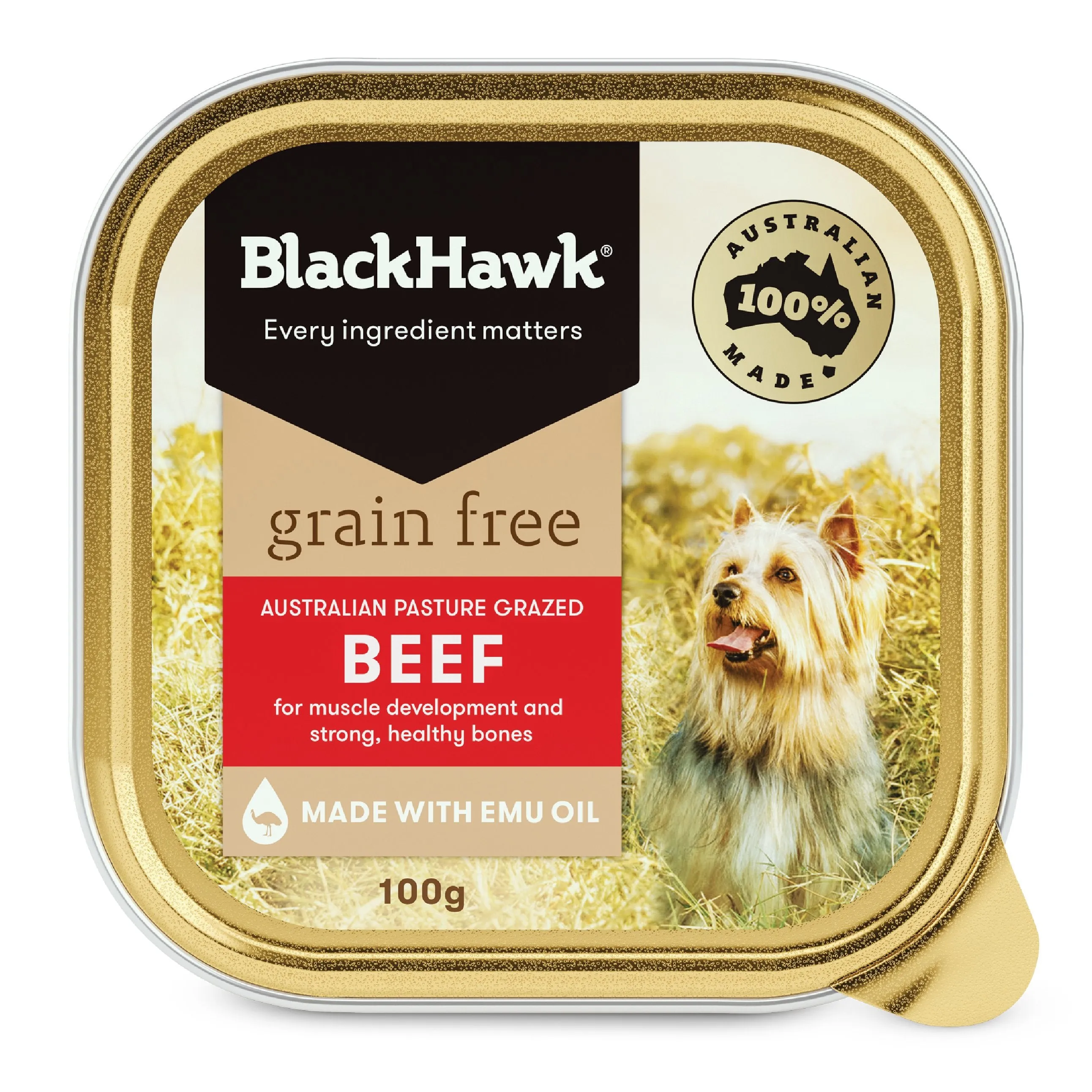 Black Hawk Grain Free Beef Wet Dog Food 100g x 9^^^