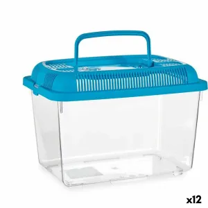 Fish Tank with Handle Medium Blue Plastic 3 l 17 x 16 x 24 Cm 12 Units