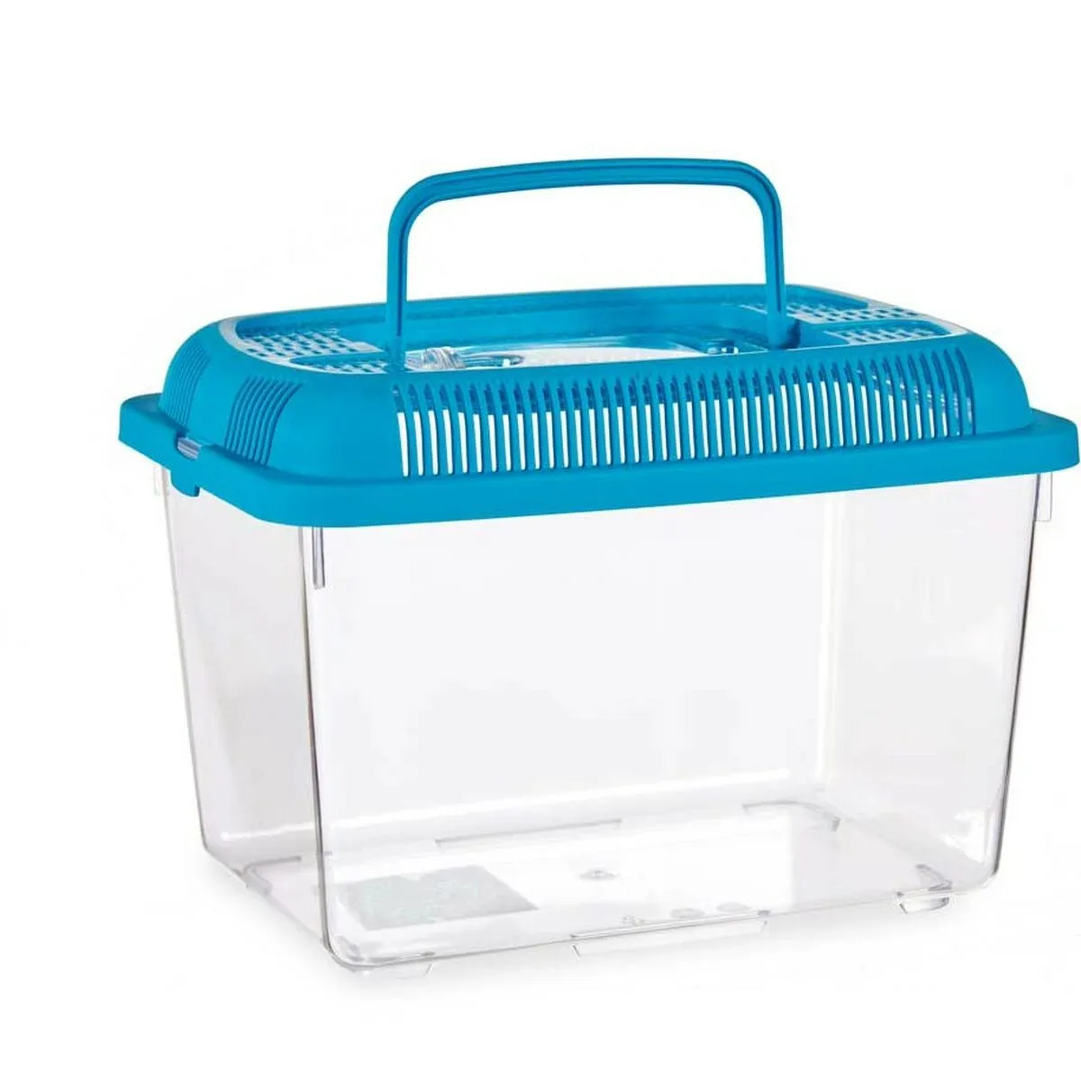 Fish Tank with Handle Medium Blue Plastic 3 l 17 x 16 x 24 Cm 12 Units