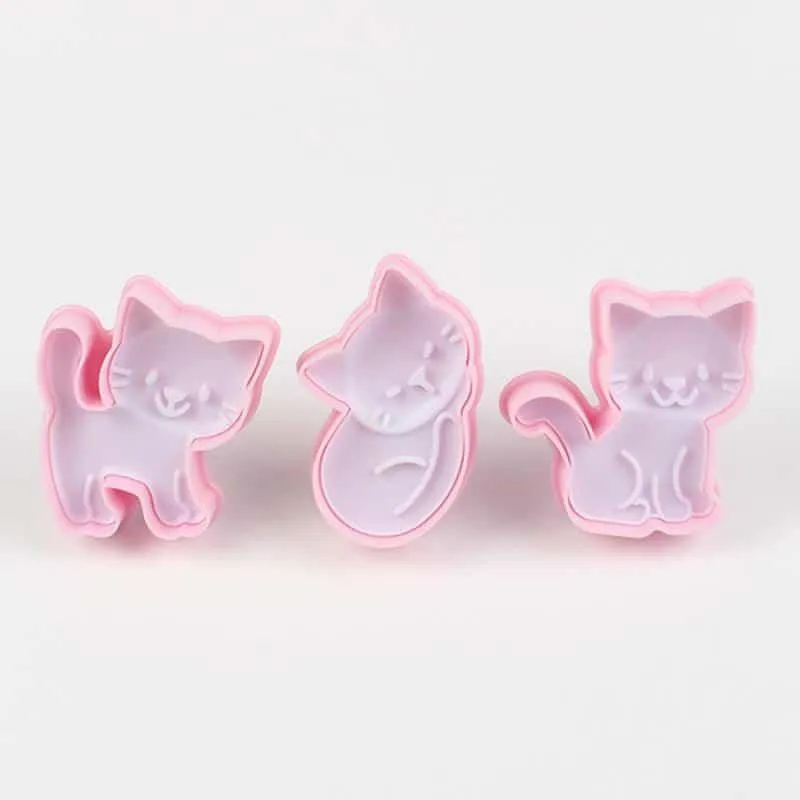 Kitten Cookie Molds 3 Pcs Set