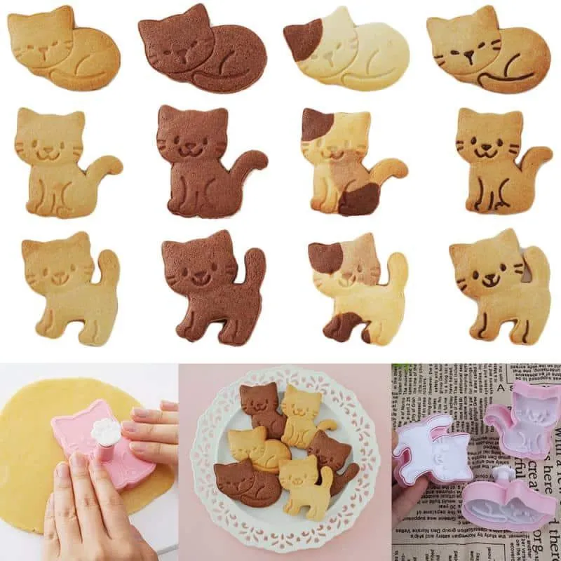 Kitten Cookie Molds 3 Pcs Set