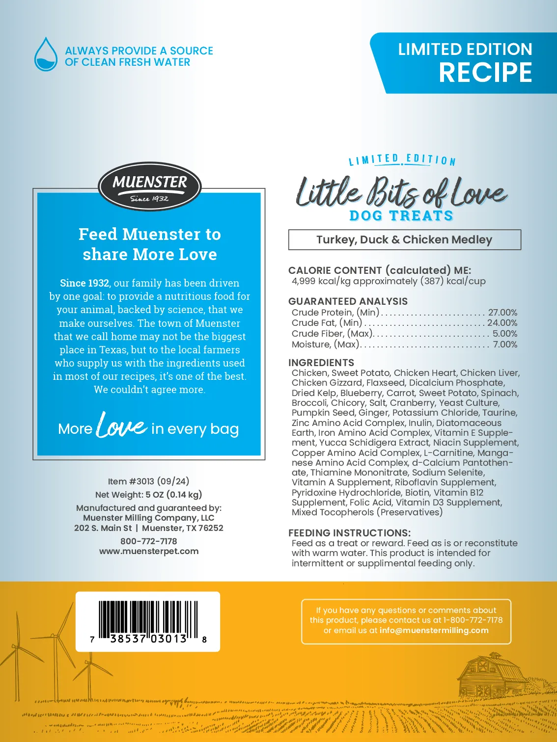 Muenster (Freeze-Dried) Limited Edition Little Bits of Love - Chicken & Sweet Potato Medley