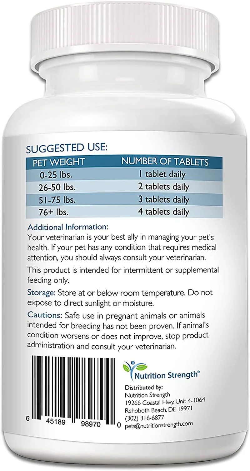 Nutrition Strength Iron for Dogs to Support Blood Health, Promote Blood Cell Formation & Oxygen Supply, Iron Supplement for Anemic Dogs with Vitamin C, Folate & Vitamin B12, 120 Chewable Tablets