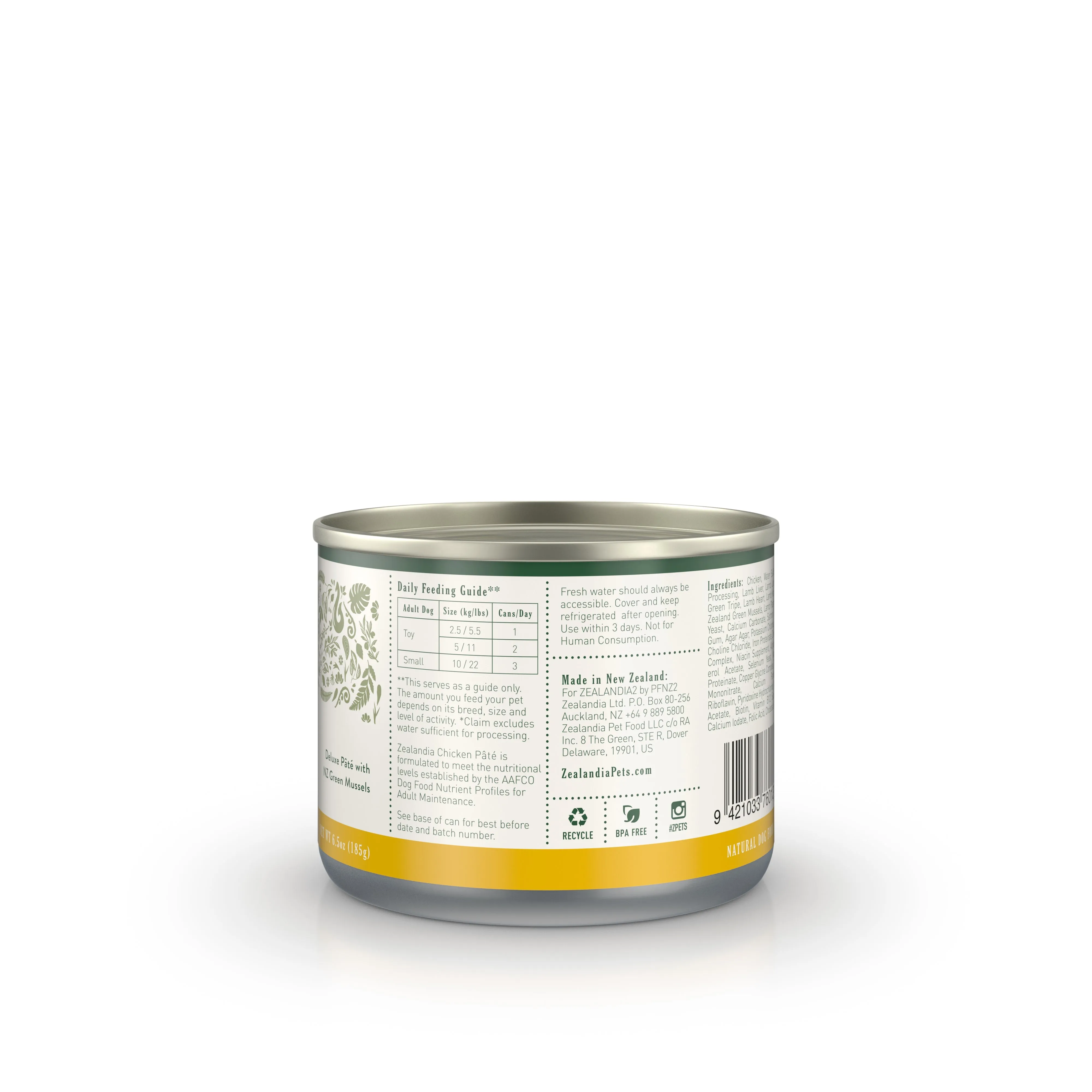 Zealandia Chicken Pate Wet Dog Food 185g x 24***