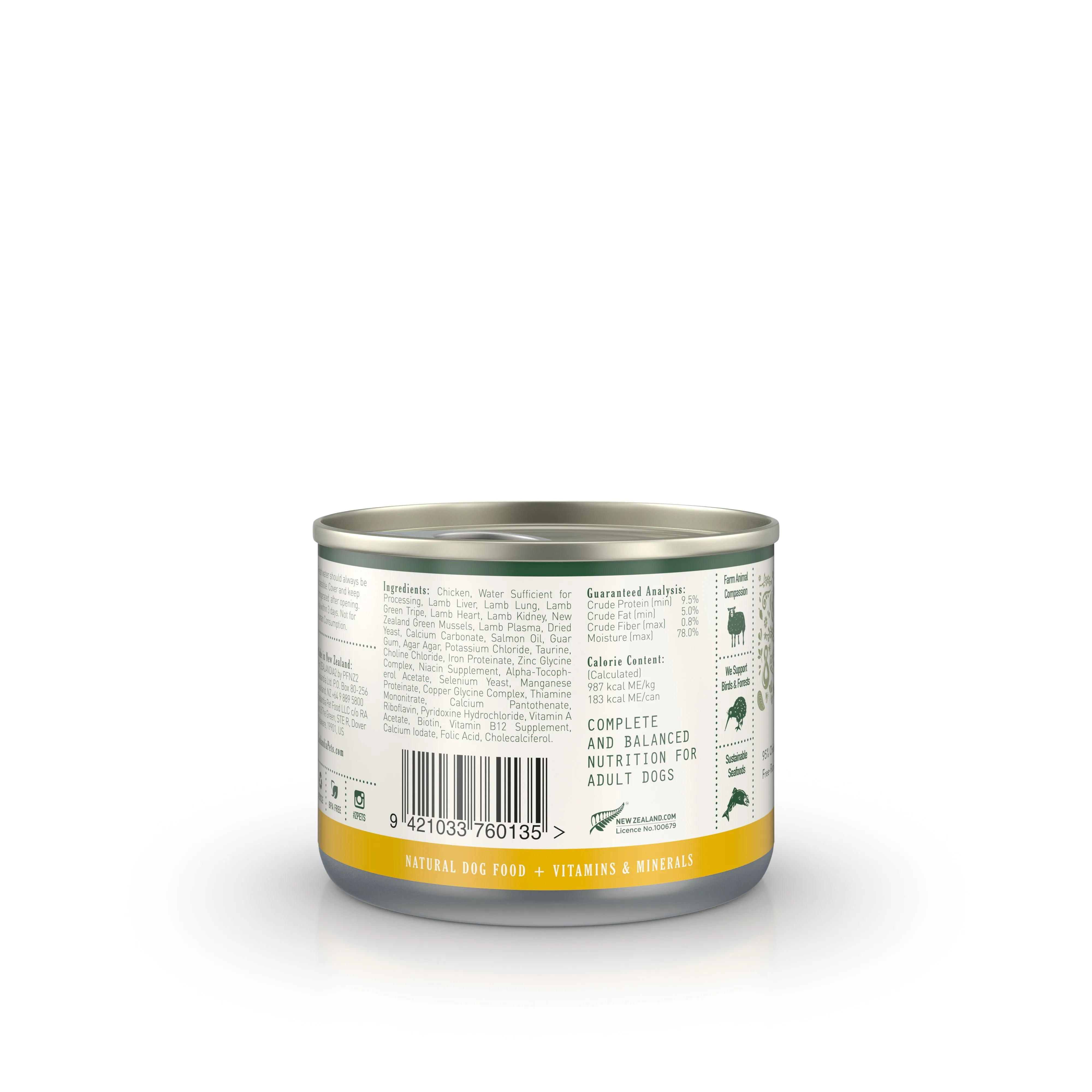 Zealandia Chicken Pate Wet Dog Food 185g x 24***