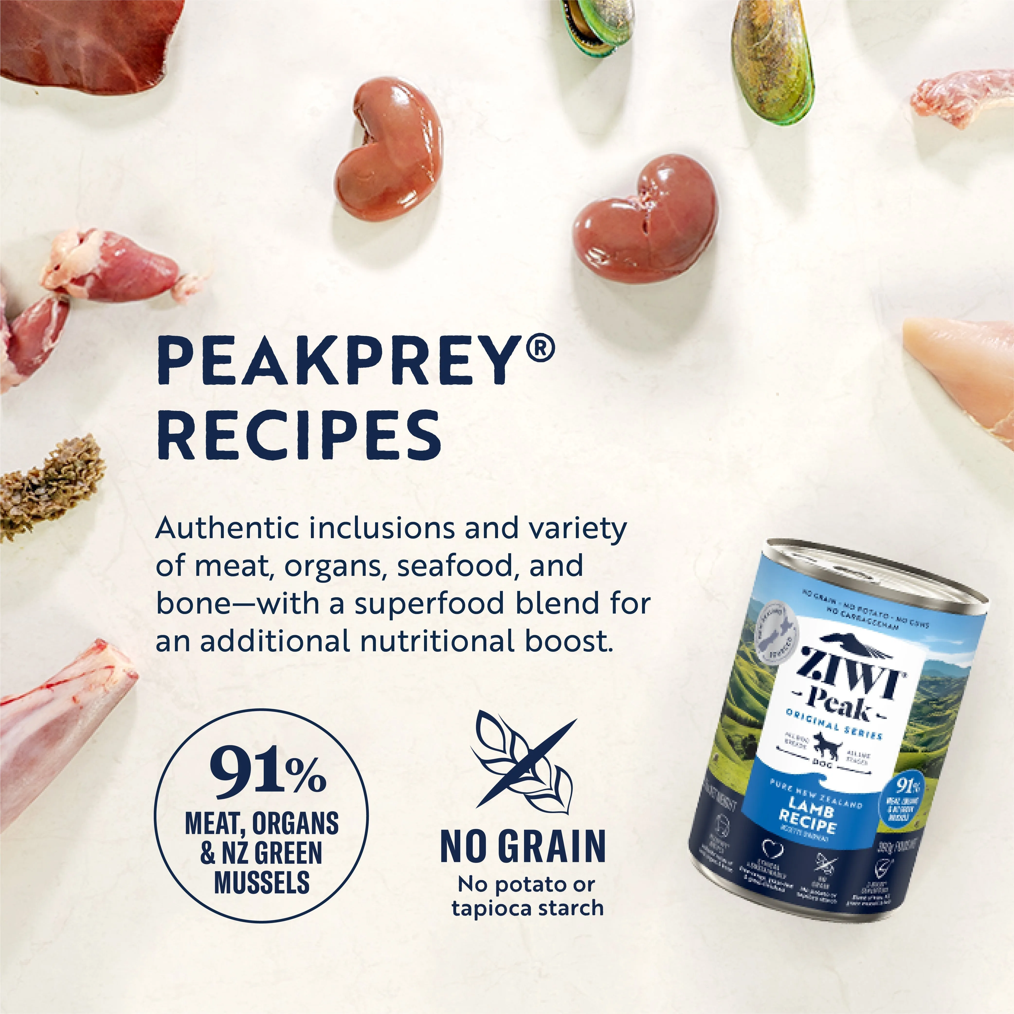 ZIWI Peak Wet Lamb Recipe Dog Food 390g